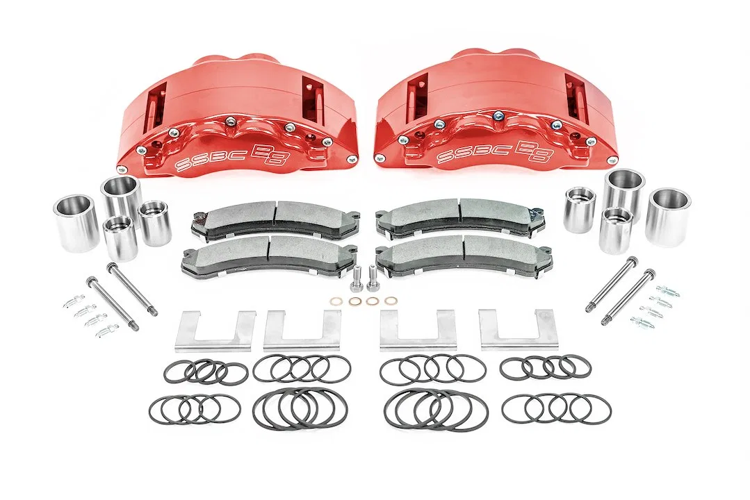CPA-22287R – SSBC-USA Brake Caliper, 8 Piston Caliper With Brake Pads Powder Coated Red Aluminum